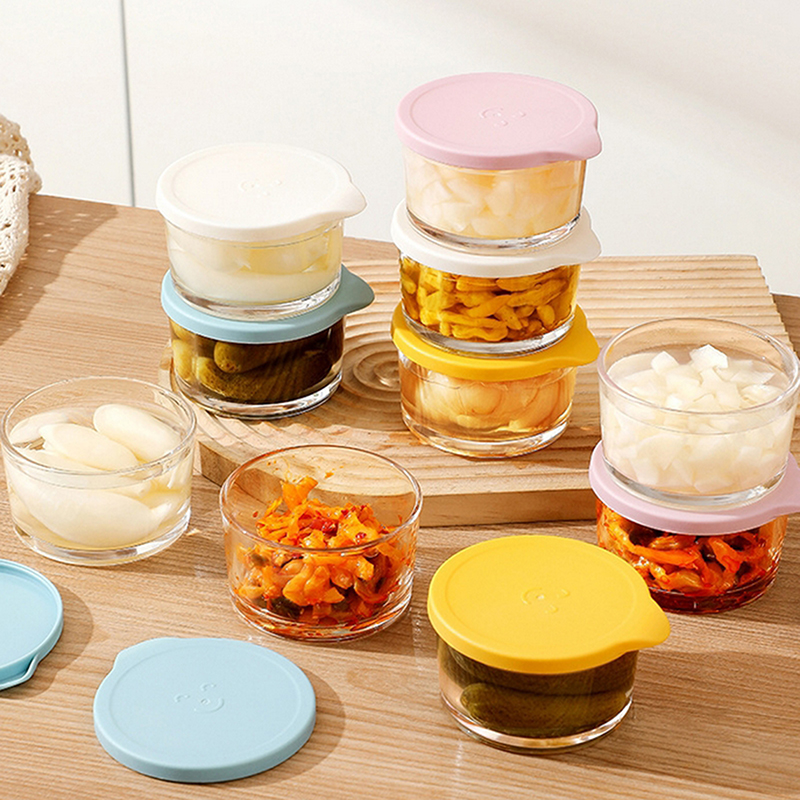 Baby Food Containers Glass - F】Microwave Safe Round Food Storage Container