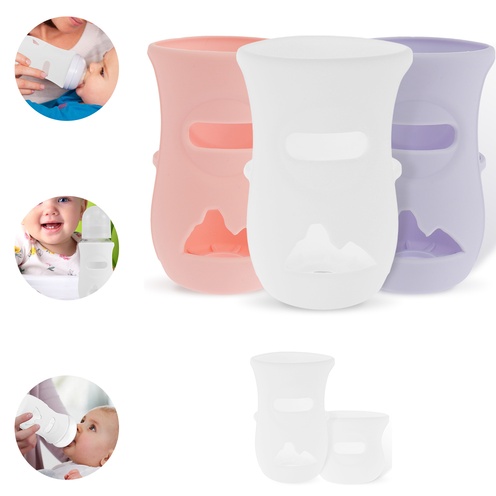 Baby Food Containers Glass - Silicone Sleeves Silicone Baby Bottle Cover