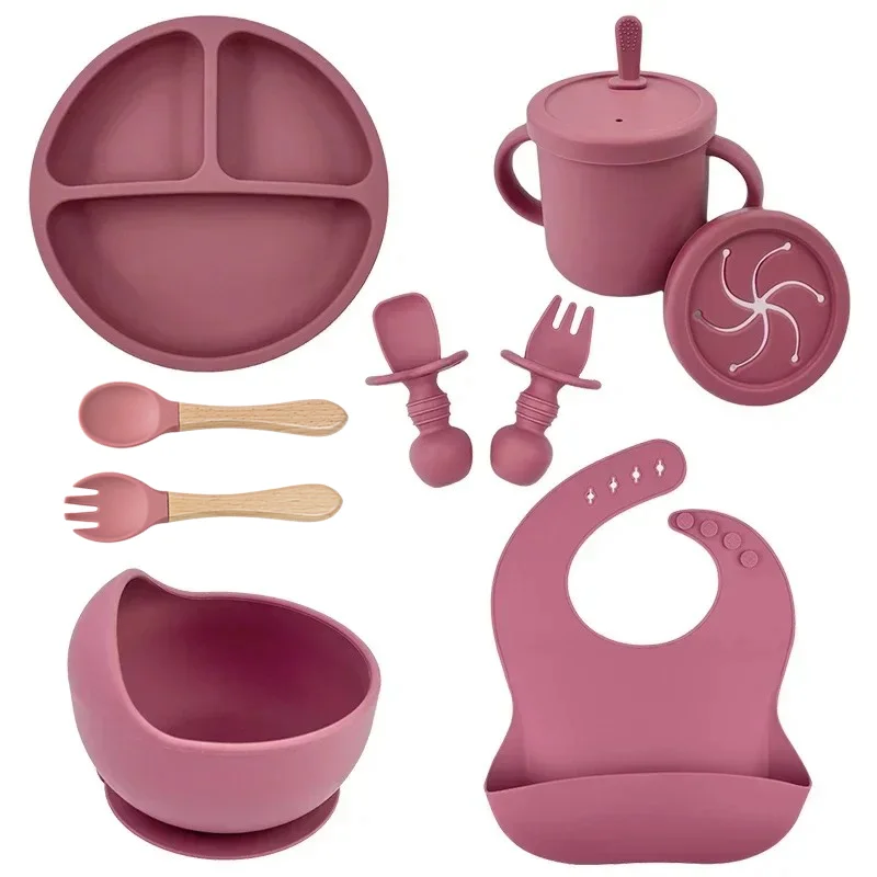 Baby Food Utensils - Food Grade Silicone Child Dish Set