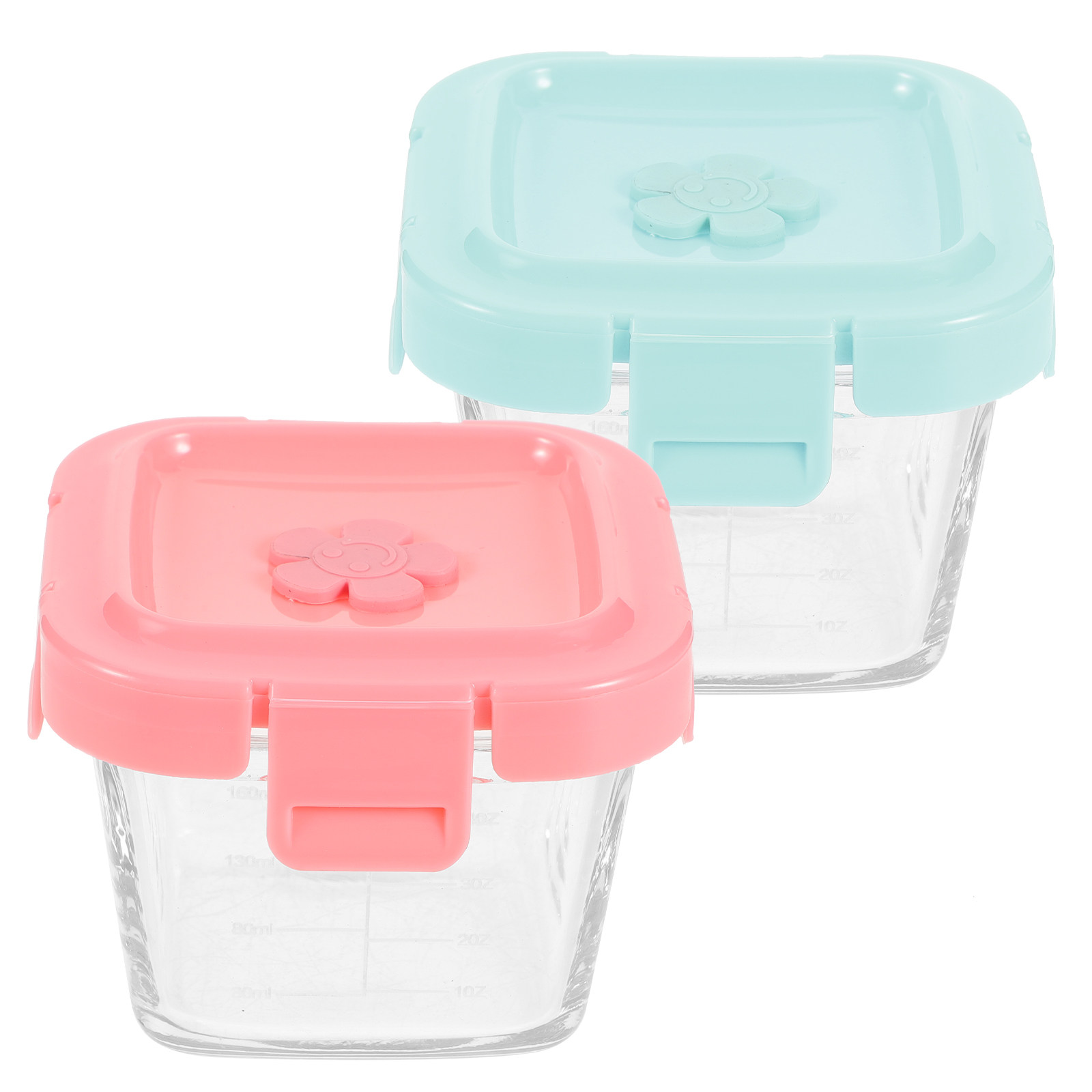 Baby Food Containers Glass - 2Pcs Baby Food Storage Bowl High