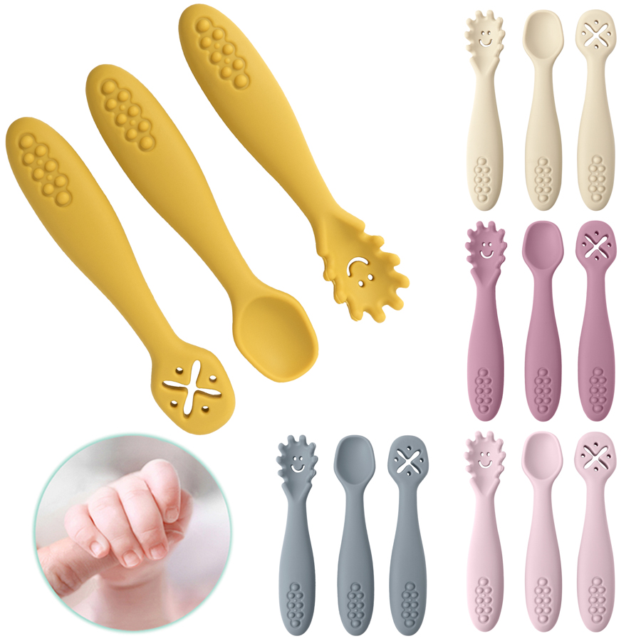3PCS Silicone Spoon Fork For B - Baby Food Utensils Set incelemesi ve fiyatı