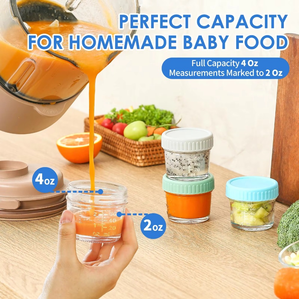 6pcs Mason Jar Glass Baby Food - Baby Food Containers Glass incelemesi ve fiyatı