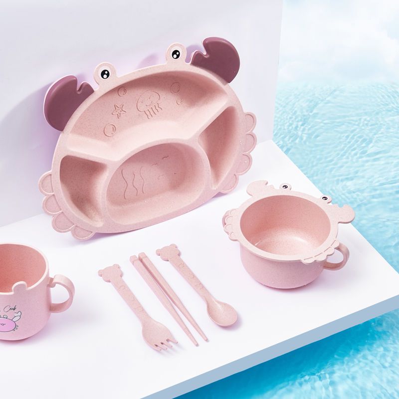 4/6pcsCrabs Children's Plates, - Baby Food Utensils Set incelemesi ve fiyatı
