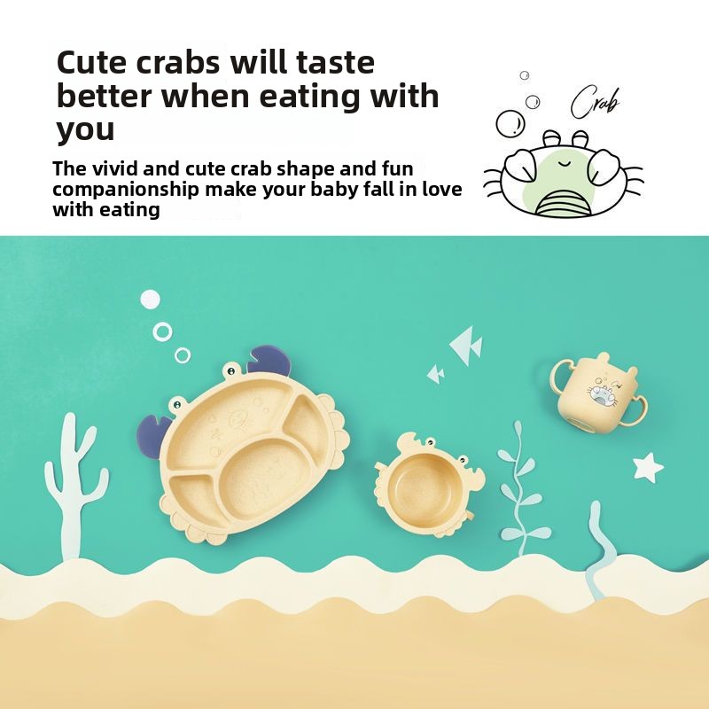 4/6pcsCrabs Children's Plates, - Baby Food Utensils Set incelemesi ve fiyatı