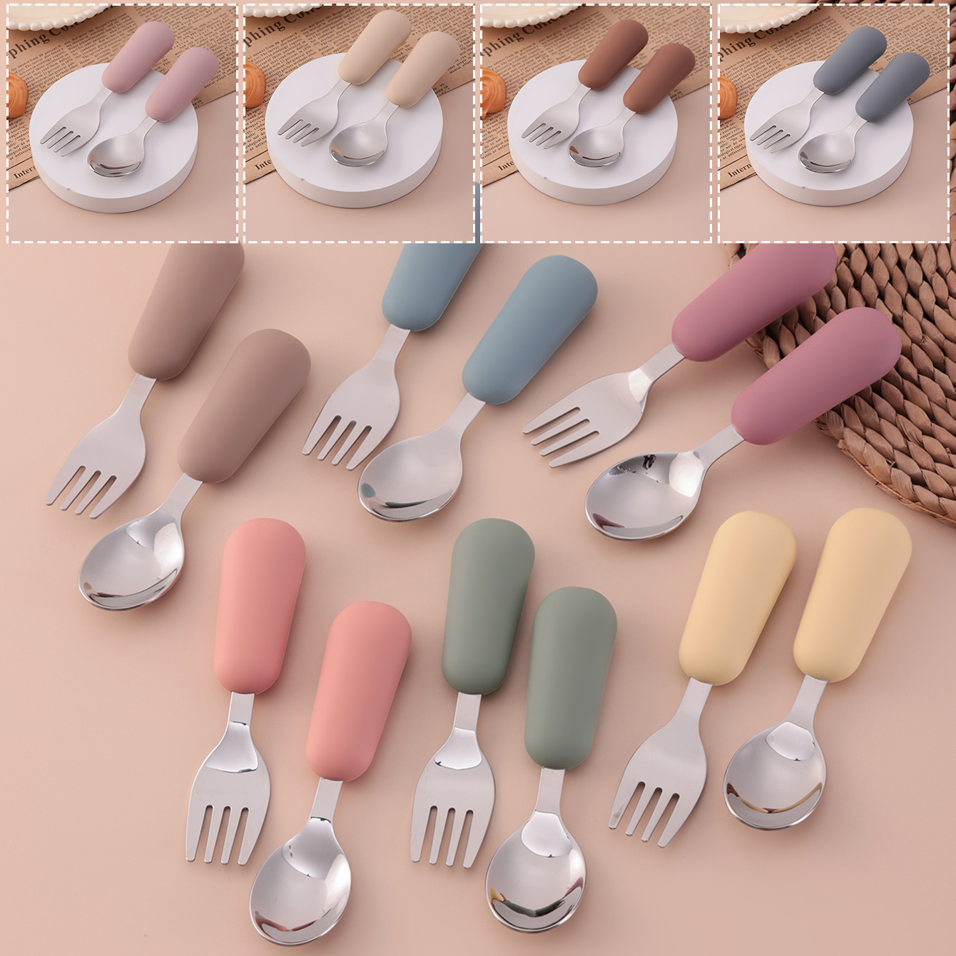 Color Kids 2PCS Stainless Stee - Baby Food Utensils incelemesi ve fiyatı