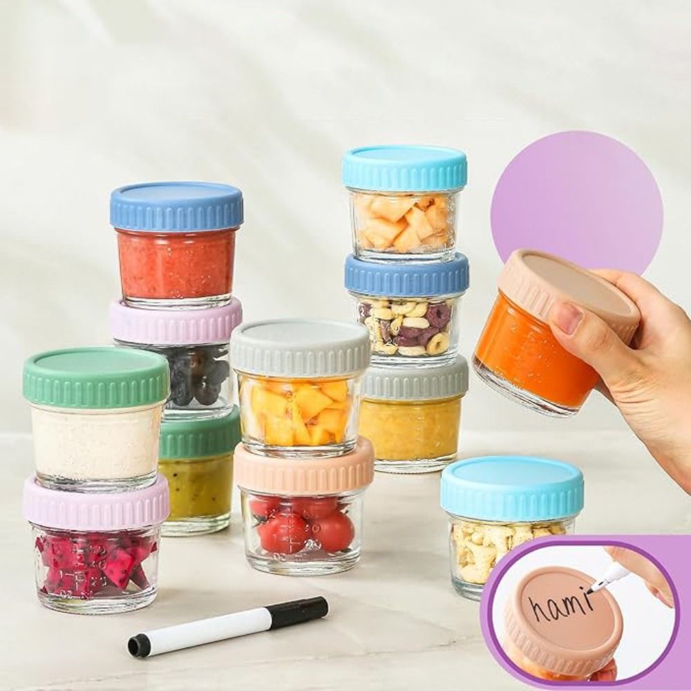 6pcs Mason Jar Glass Baby Food - Baby Food Containers Glass incelemesi ve fiyatı