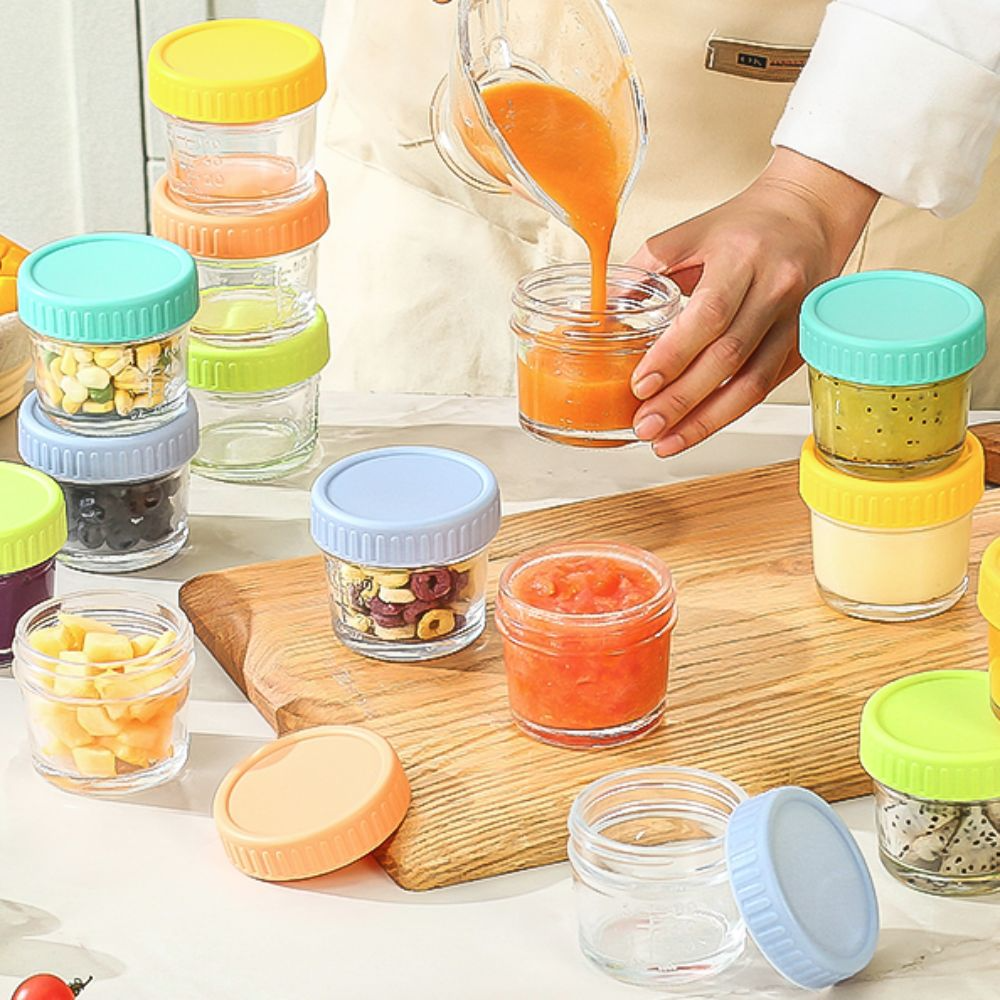 6pcs Mason Jar Glass Baby Food - Baby Food Containers Glass incelemesi ve fiyatı