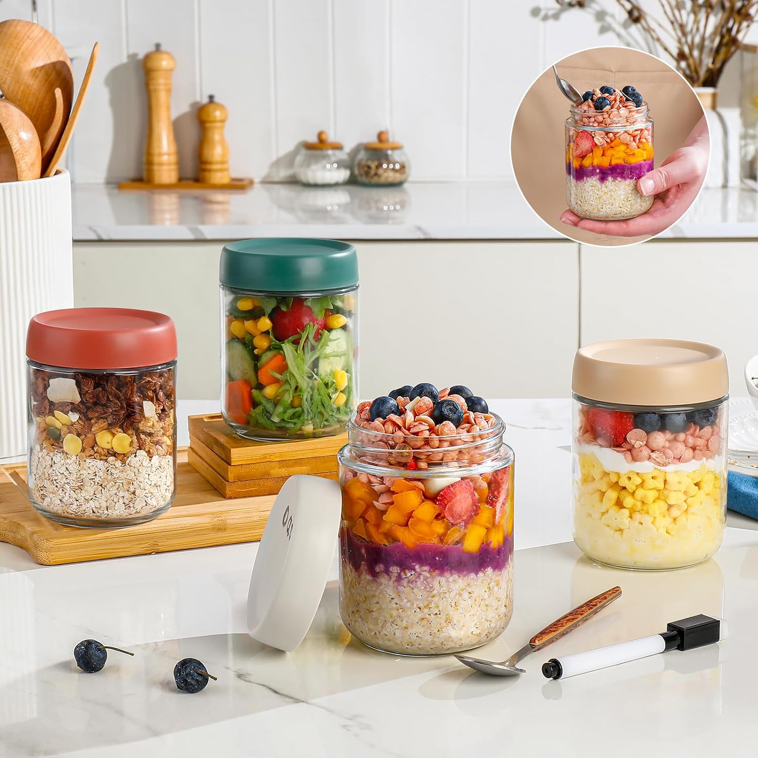 Glass Overnight Oats Container - Baby Food Containers Glass incelemesi ve fiyatı