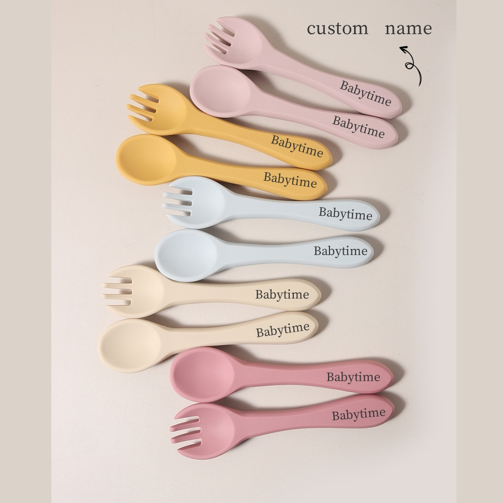 Custom Name 1 Pair Silicone Sp - Baby Food Utensils incelemesi ve fiyatı