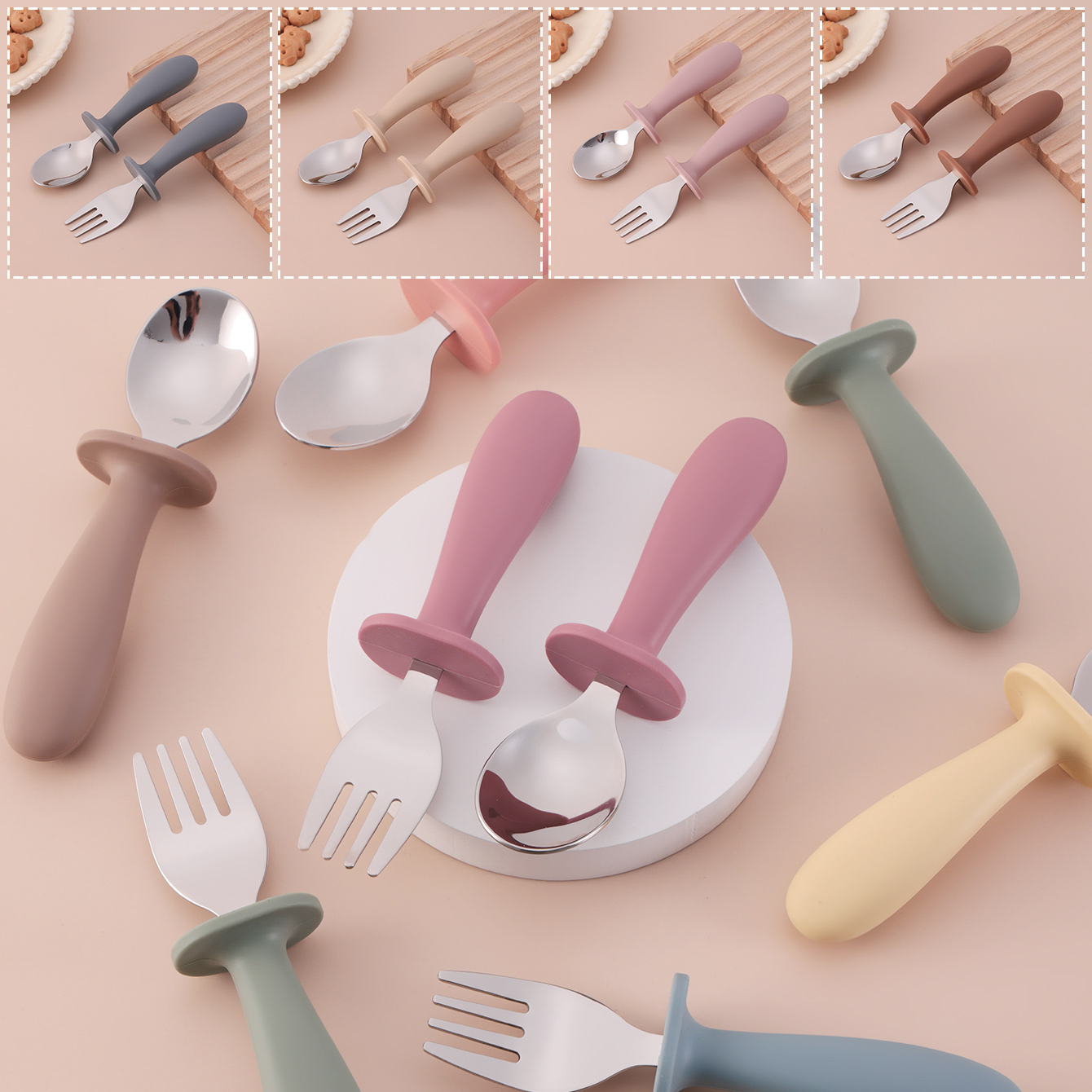 Color Kids 2PCS Stainless Stee - Baby Food Utensils Set incelemesi ve fiyatı