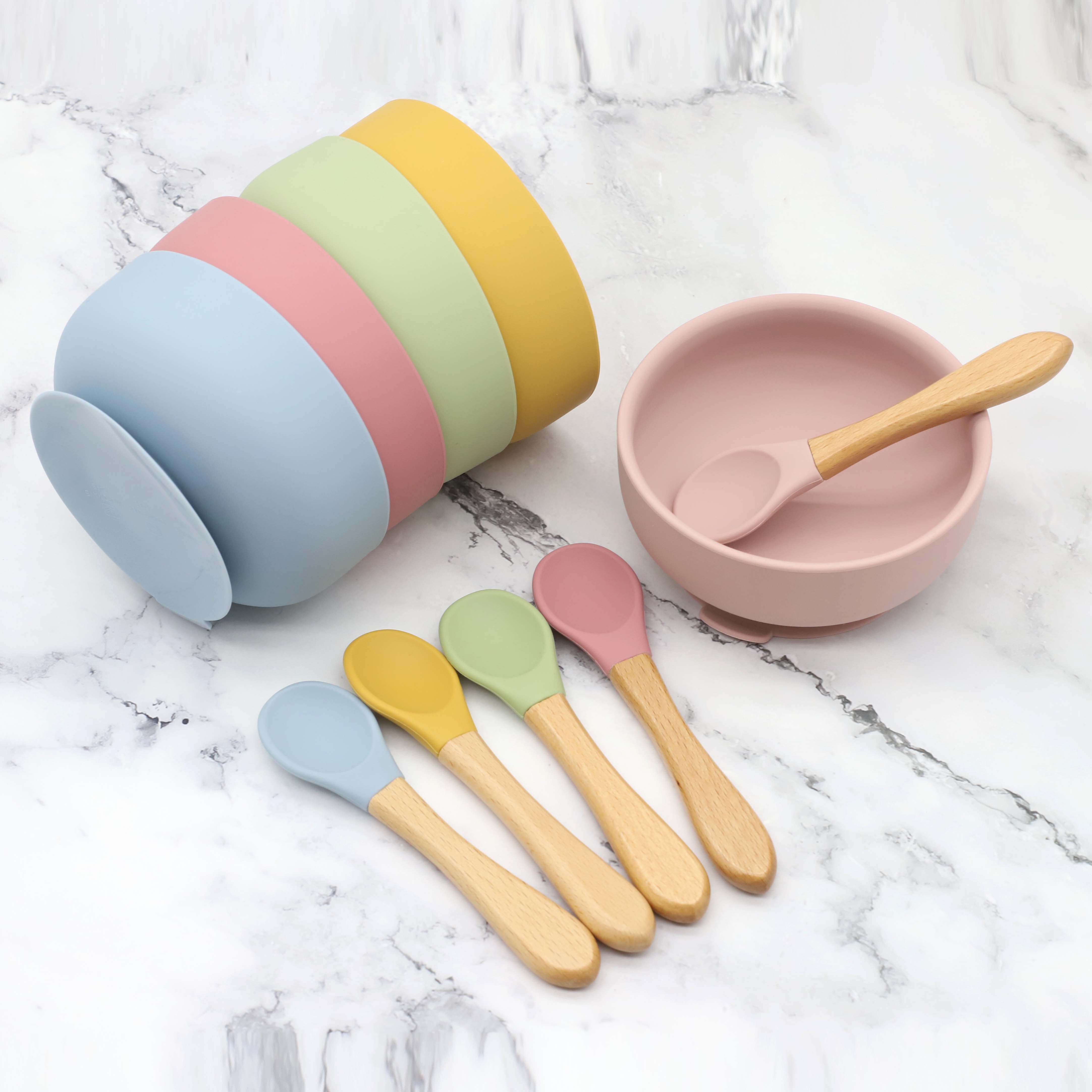 Silicone bowl with suction cup - Baby Food Utensils Set incelemesi ve fiyatı