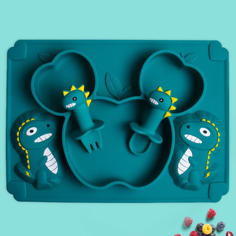 Baby Dinosaur Silicone Tablewa - Baby Food Utensils Set incelemesi ve fiyatı