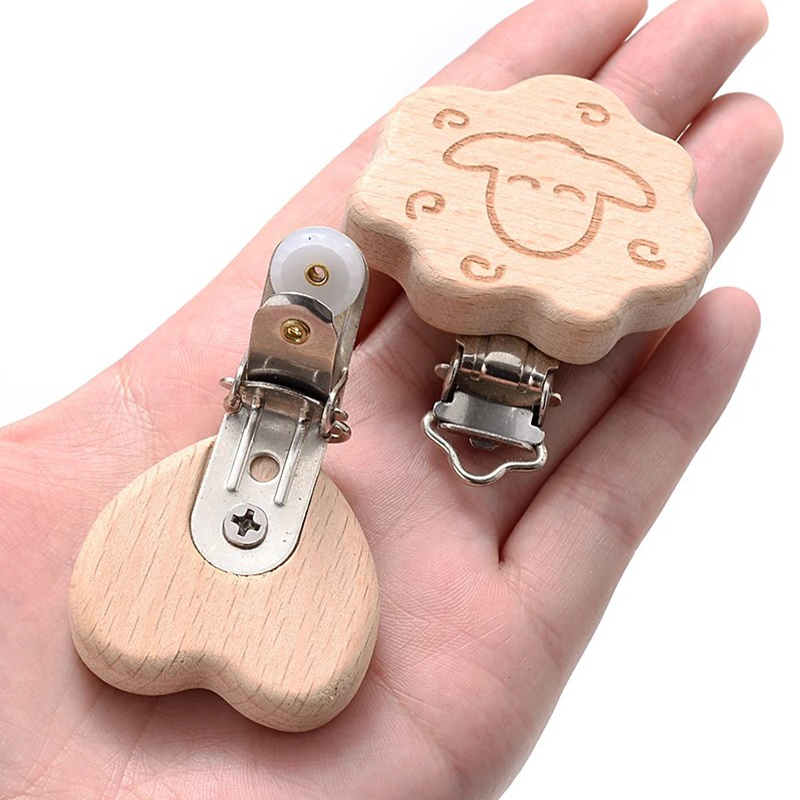 5Pcs Wooden Pacifier Clip Food - Baby Food Natural incelemesi ve fiyatı