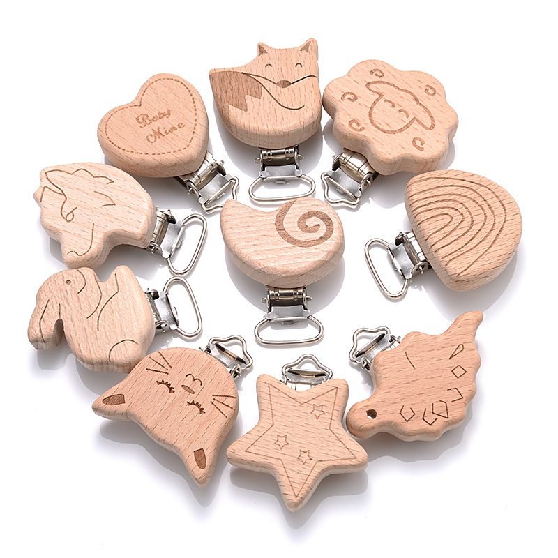 5Pcs Wooden Pacifier Clip Food - Baby Food Natural incelemesi ve fiyatı